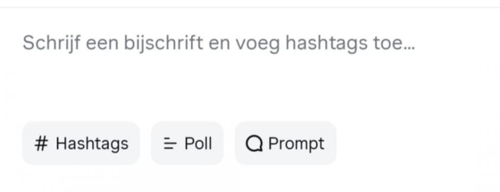 3 iconen bij plaatsen van video of foto Instagram