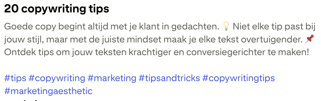 Hashtags op Pinterest