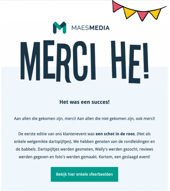 Evenement promotie: stuur een bedankmail