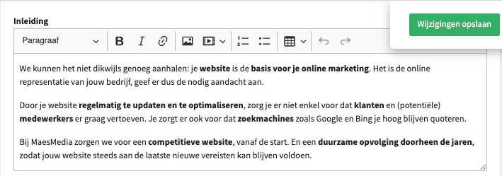 Gebruiksvriendelijk CMS MaesMedia