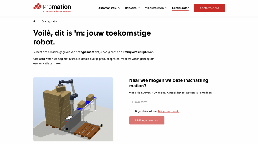 voorbeeld van marketing automation via configurator