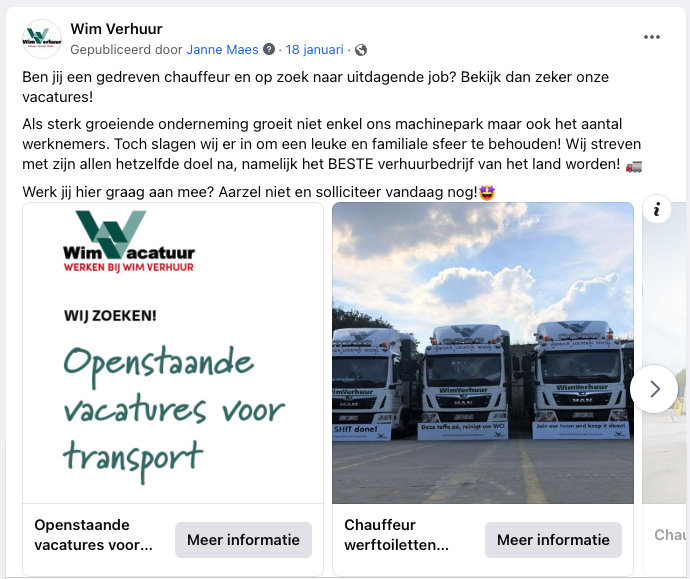 voorbeeld social media advertentie KMO