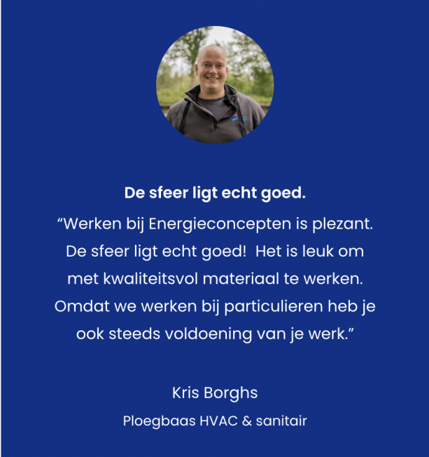 Voorbeeld van social proof op de website van energieconcepten bij de vacature van koeltechnieker.