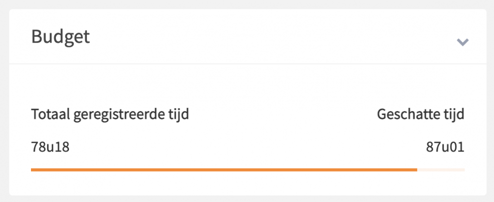 Overzicht van budget binnen teamleader om projecten te managen.