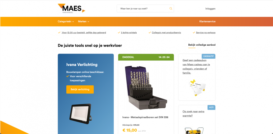 Voorbeeld website bouwsector: Maes