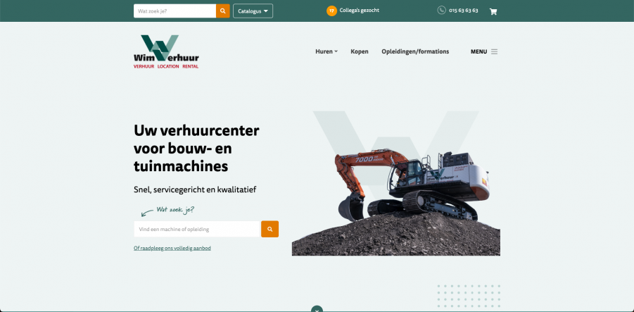 Voorbeeld website bouwsector: Wim Verhuur