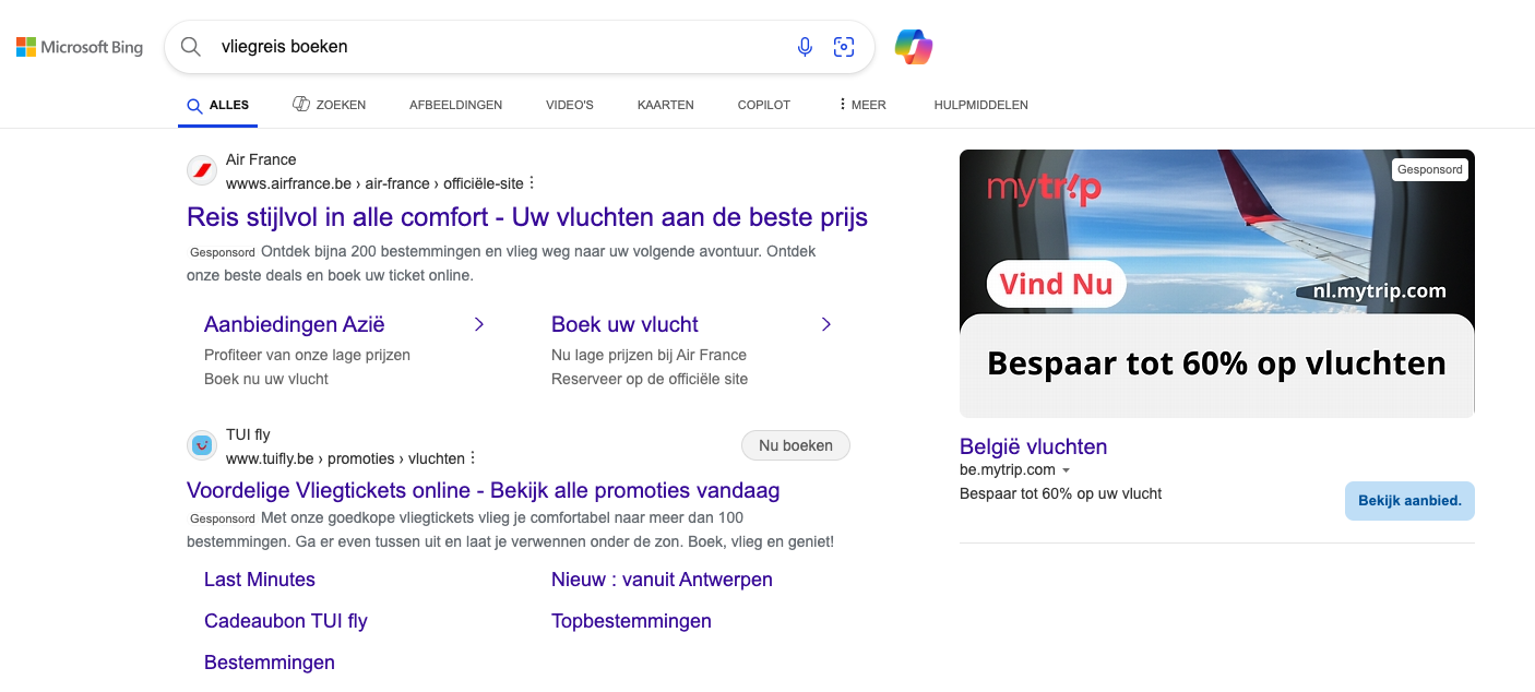bing ads voorbeeld