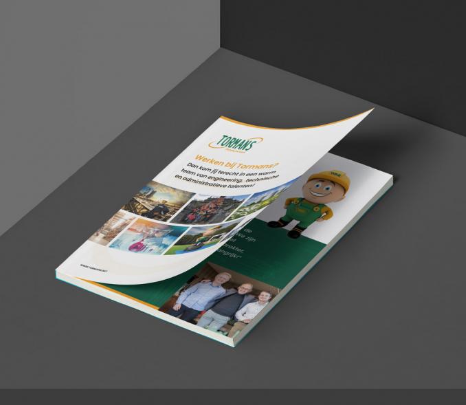 Grafisch ontwerp van de welkomstbrochure van Tormans in kader van hun employer branding.
